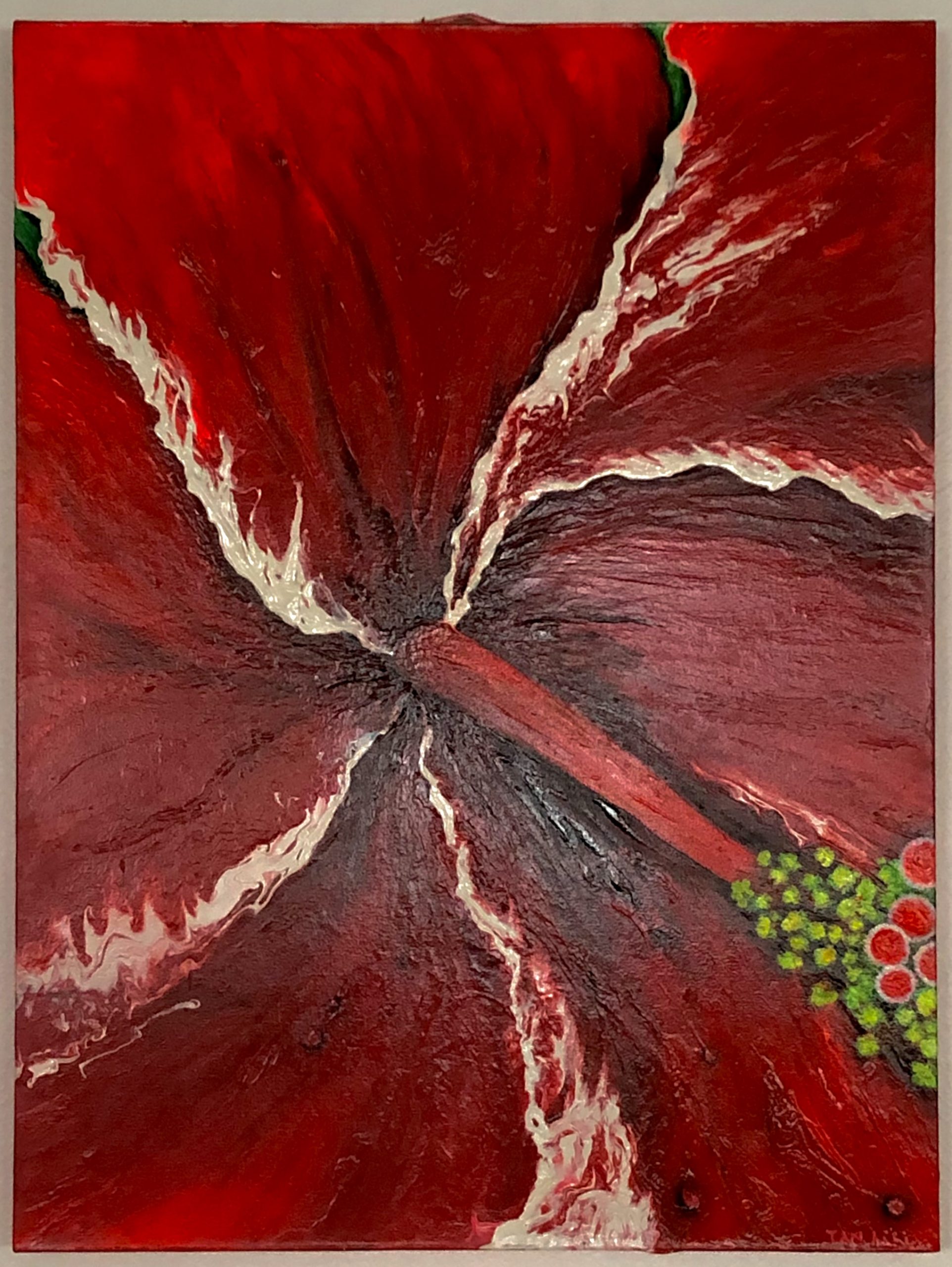 Red Hibiscus painting for sale by artist Li Li Tan